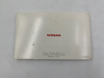 2005 Nissan Altima Owners Manual Handbook OEM D01B17053