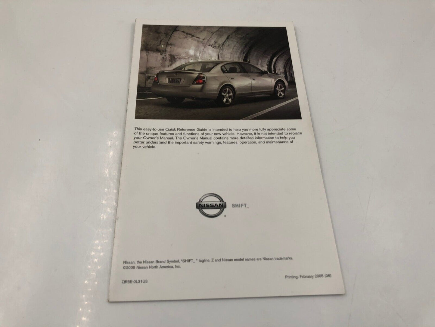 2005 Nissan Altima Owners Manual Handbook Set with Case OEM A02B28035