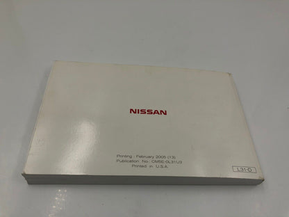 2005 Nissan Altima Owners Manual Handbook Set with Case OEM A02B28035