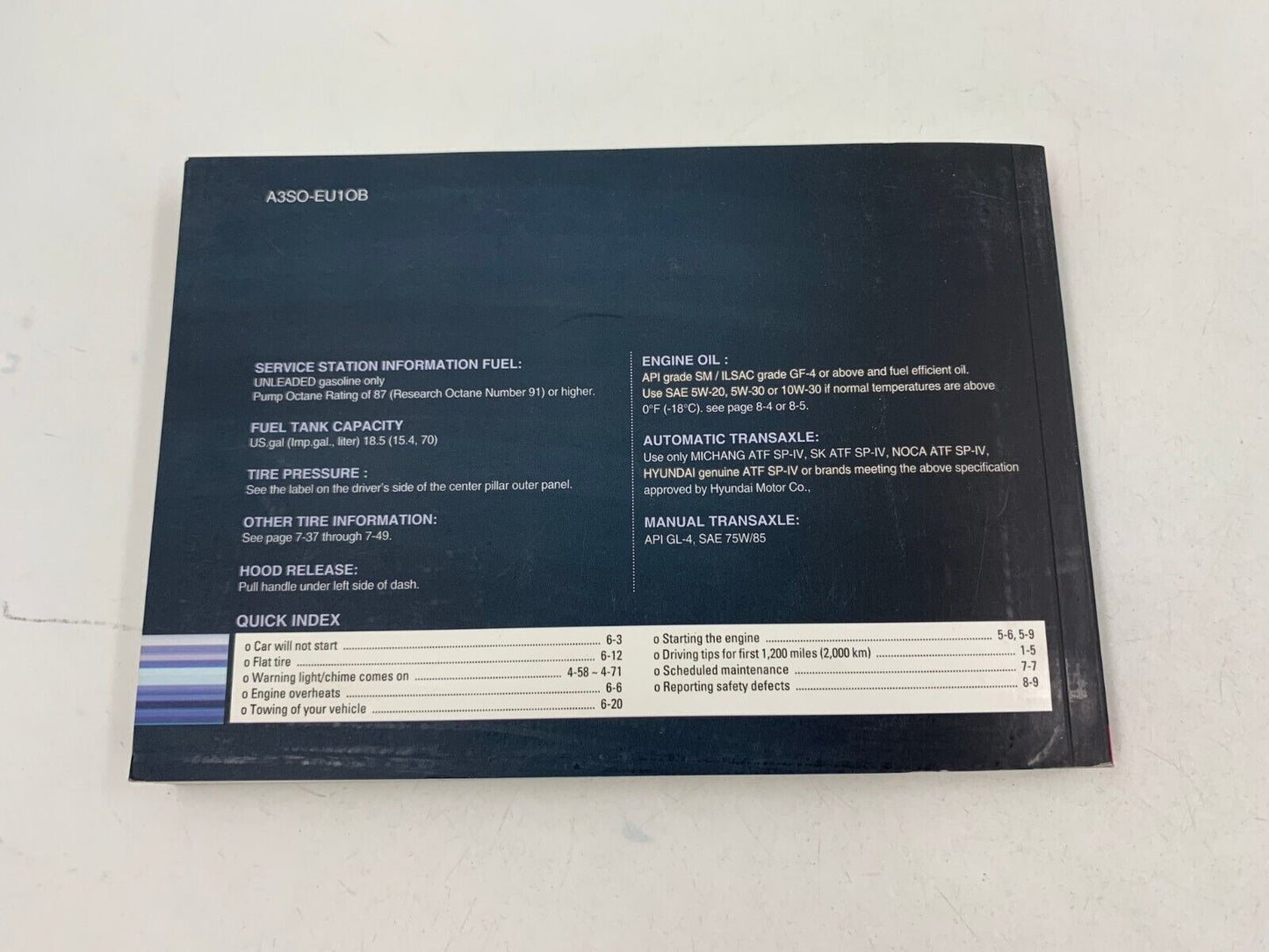 2012 Hyundai Sonata Owners Manual Handbook OEM A04B56035