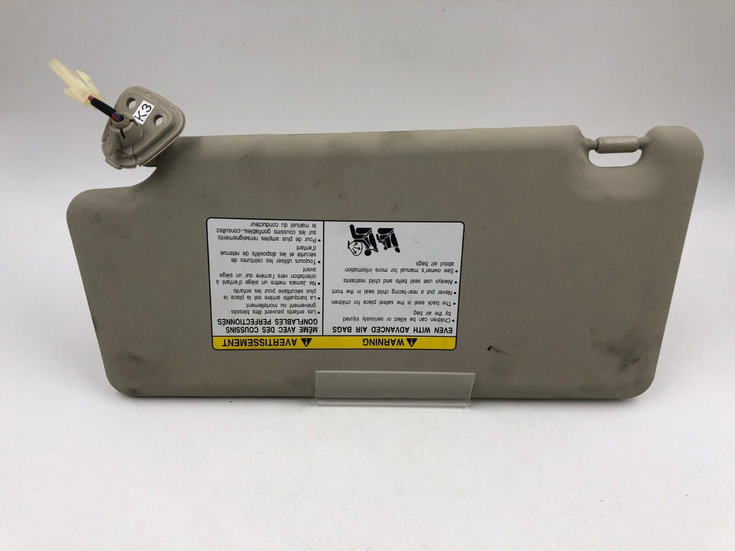 2008-2015 Nissan Rogue Passenger Sunvisor Gray Illumination OEM B03B27026