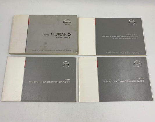 2003 Nissan Murano Owners Manual Handbook Set OEM A04B34024