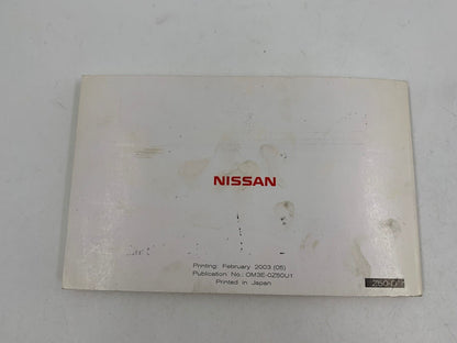 2003 Nissan Murano Owners Manual Handbook Set OEM A04B34024