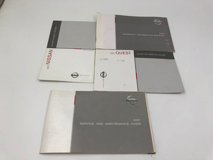 2007 Nissan Quest Owners Manual Handbook Set OEM C01B47027