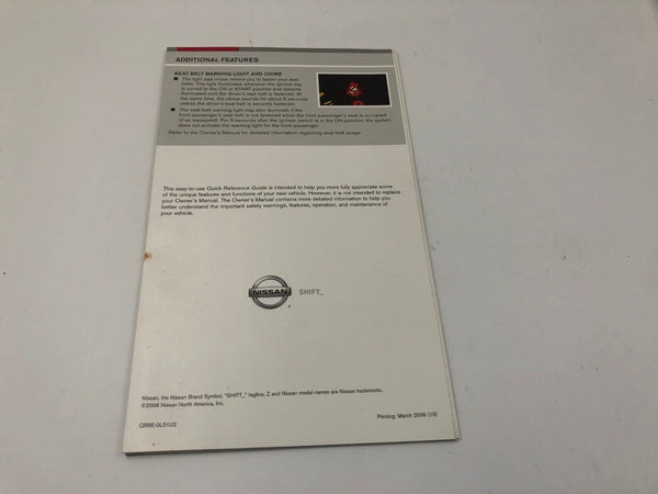 2006 Nissan Altima Owners Manual Handbook Set with Case OEM B04B33028