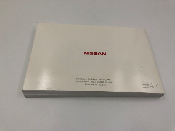 2006 Nissan Altima Owners Manual Handbook Set with Case OEM B04B33028