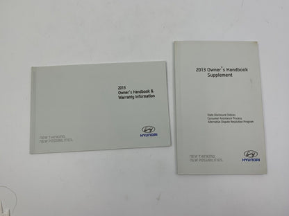 2013 Hyundai Sonata Owners Manual Set with Case OEM E03B42057