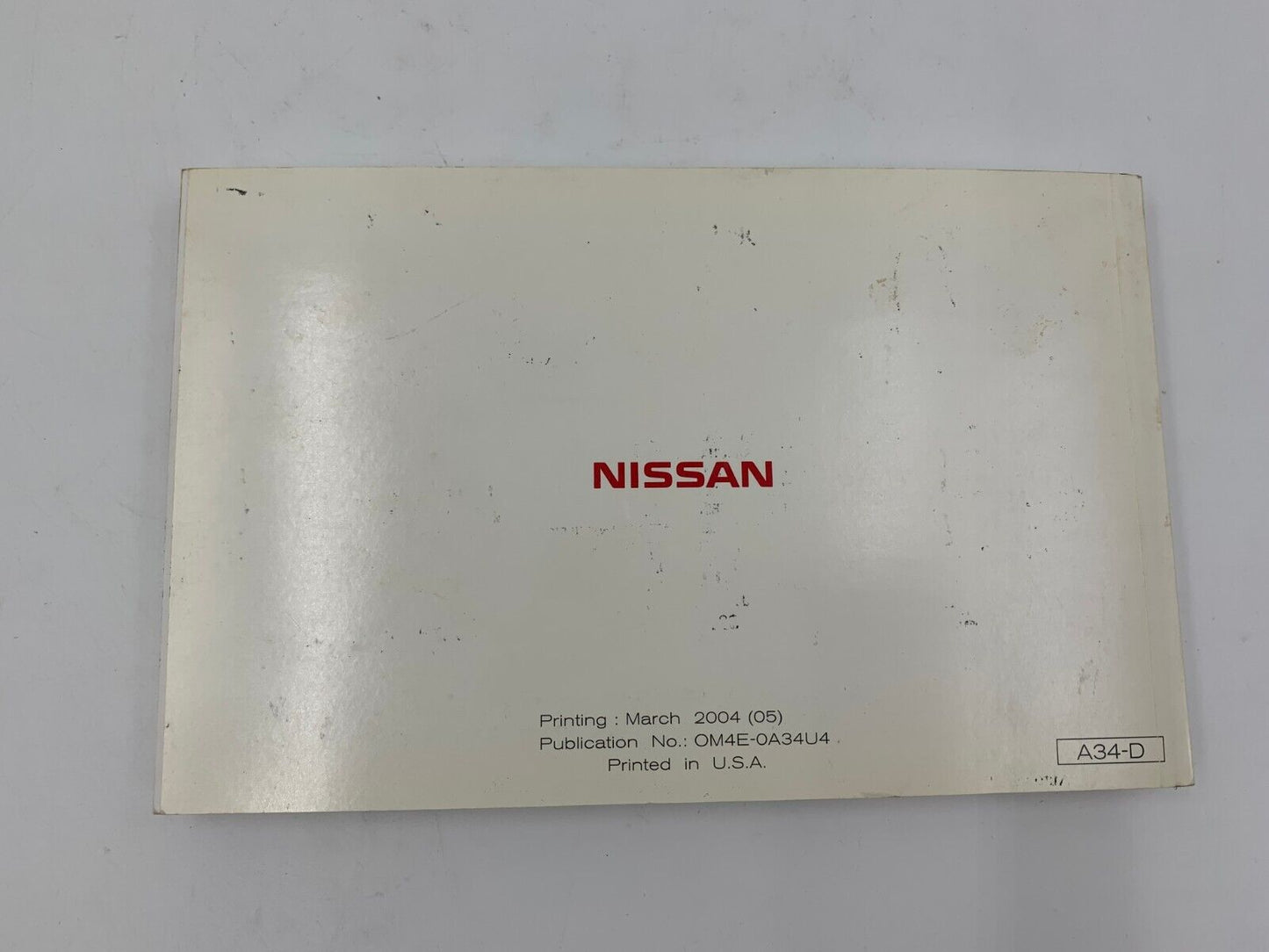 2004 Nissan Maxima Owners Manual Handbook with Case OEM C04B41022