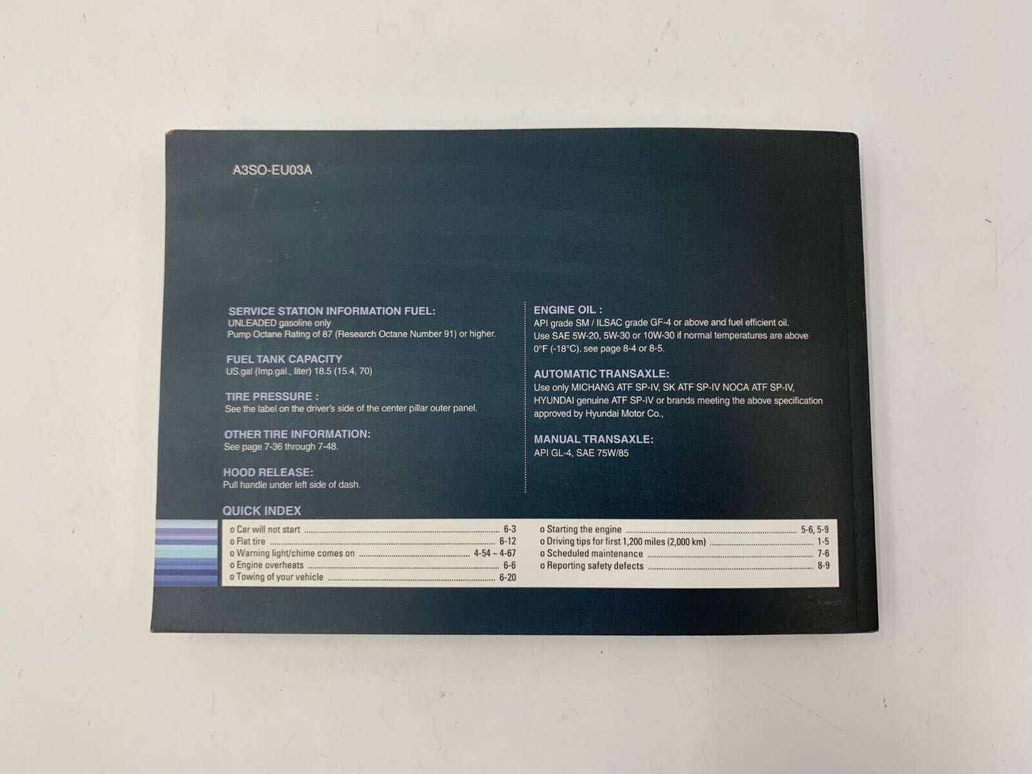 2011 Hyundai Sonata Owners Manual OEM E04B26058