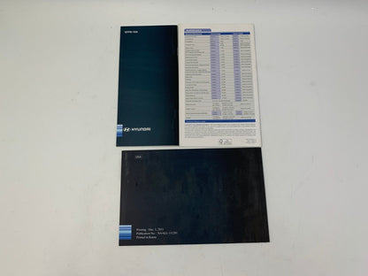 2012 Hyundai Sonata Owners Manual Set with Case OEM F01B55017