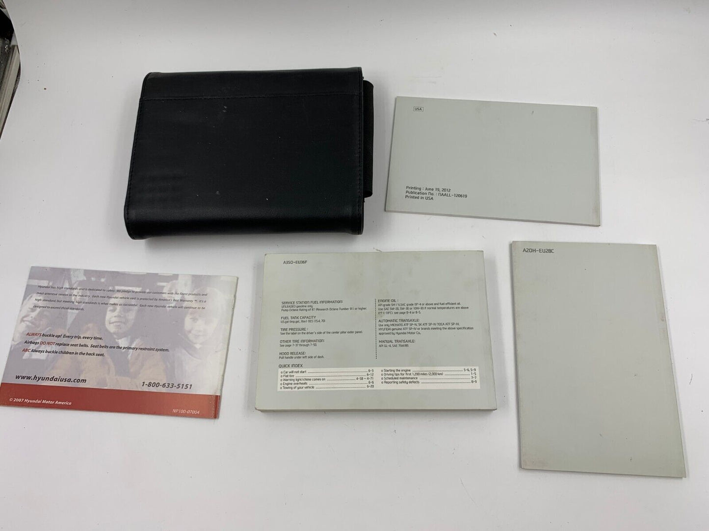 2013 Hyundai Sonata Owners Manual Set with Case OEM H01B10030