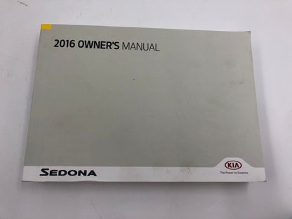 2016 Kia Sedona Owners Manual Set with Case OEM F01B33015