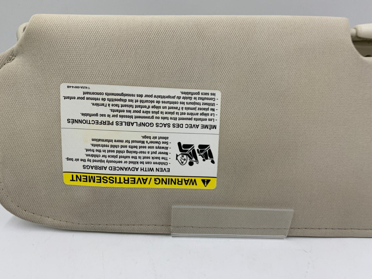 2008-2009 Ford Escape Passenger Sun Visor Sunvisor Ivory Illumination F03B47016