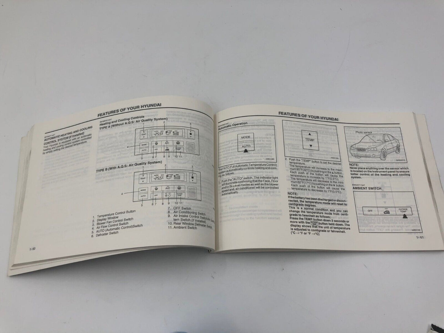 2002 Hyundai Elantra Owners Manual Handbook OEM B04B33029