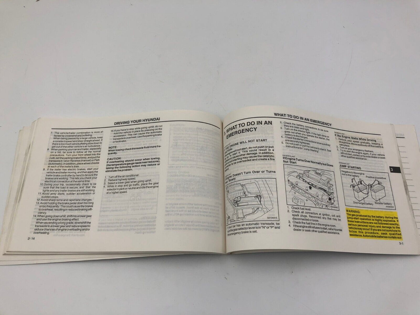 2002 Hyundai Elantra Owners Manual Handbook OEM B04B33029