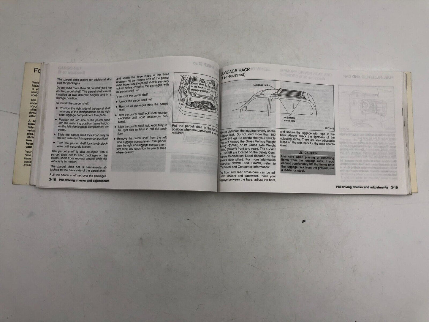 1999 Nissan Quest Owners Manual Handbook OEM A02B24025