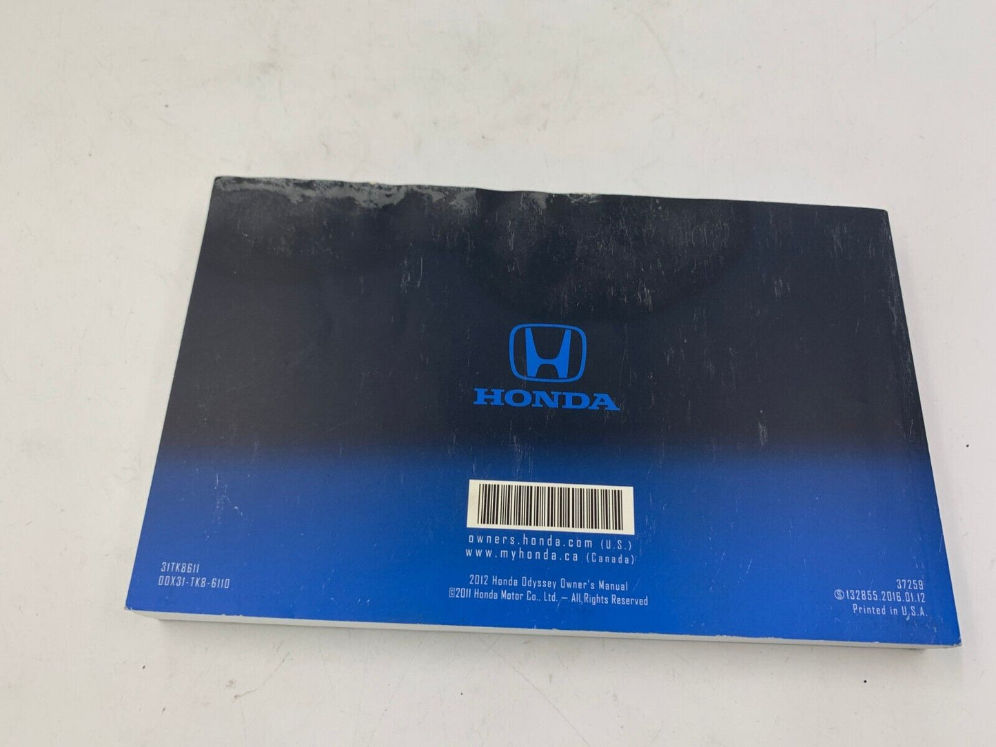 2012 Honda Odyssey Owners Manual with Case OEM C02B30058