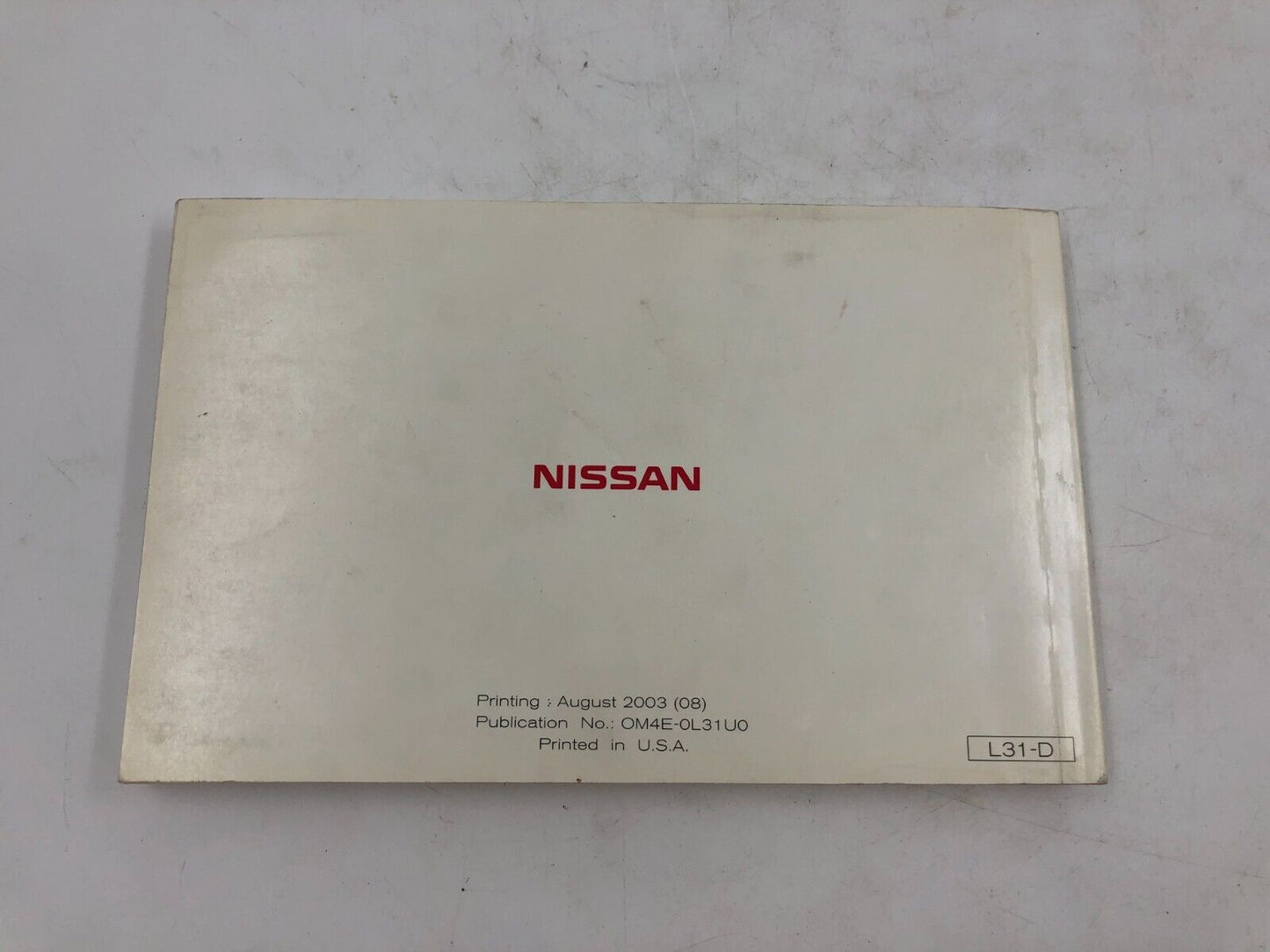 2004 Nissan Altima Owners Manual OEM B02B34028