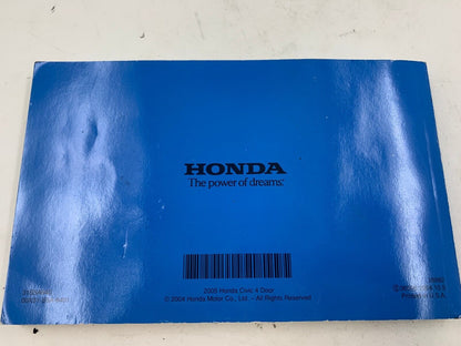 2005 Honda Civic Sedan Owners Manual Set OEM F04B13016