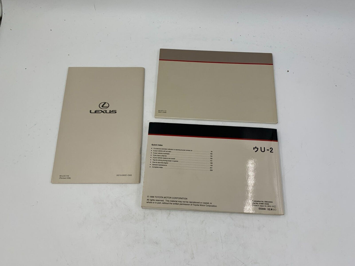 1999 Lexus ES300 Owners Manual Set OEM B02B43027