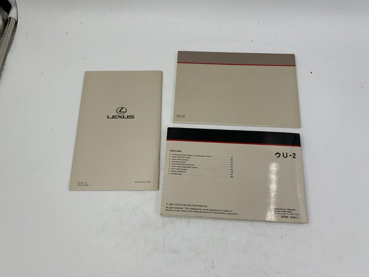 1999 Lexus ES300 Owners Manual Set OEM B02B43027