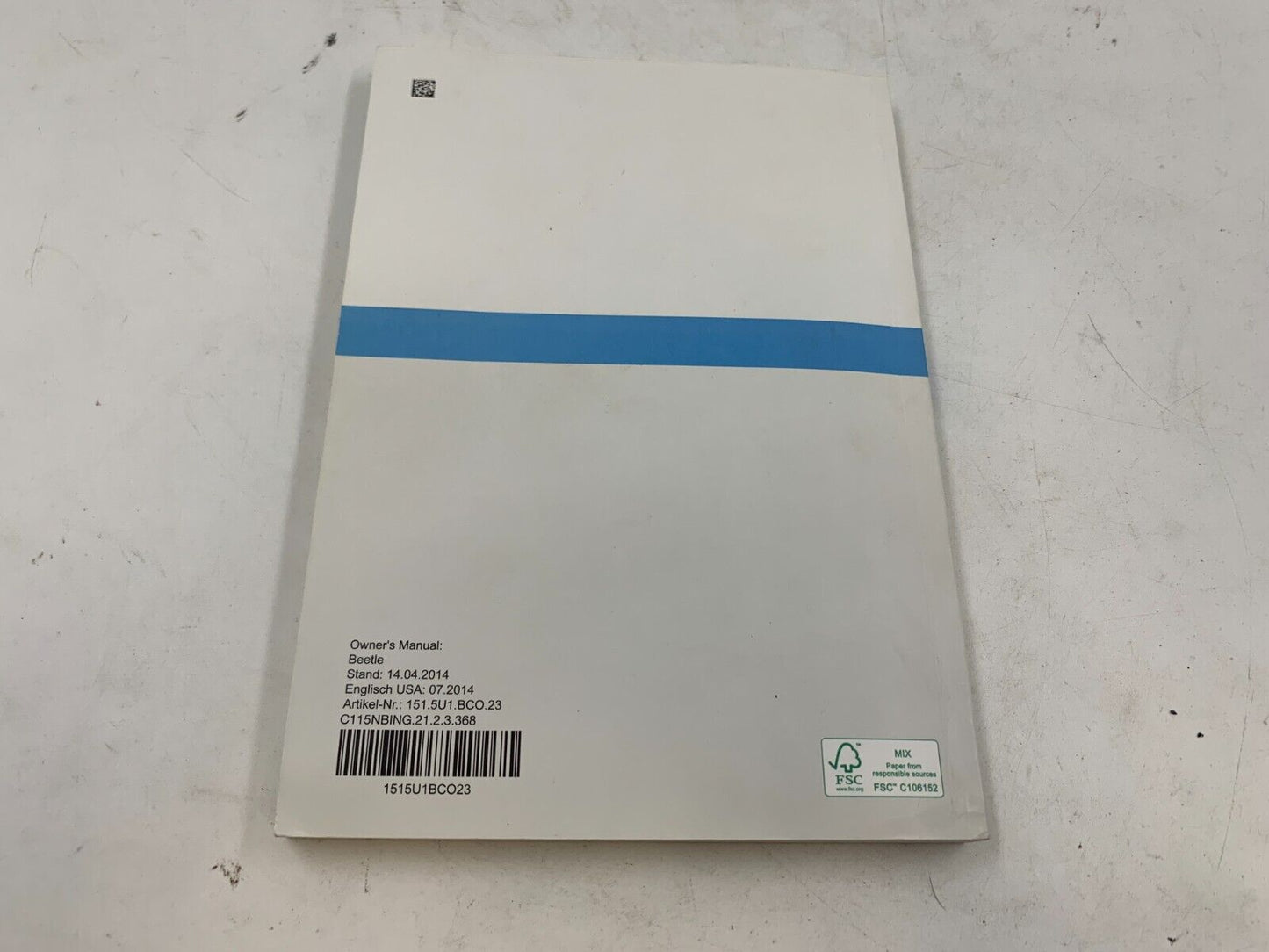 2015 Volkswagen Beetle Owners Manual Set with Case OEM C04B31053