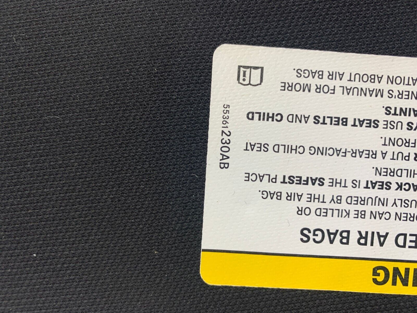 2011-2014 Chrysler 200 Sedan Passenger Sun Visor Sunvisor Black OEM F02B55020