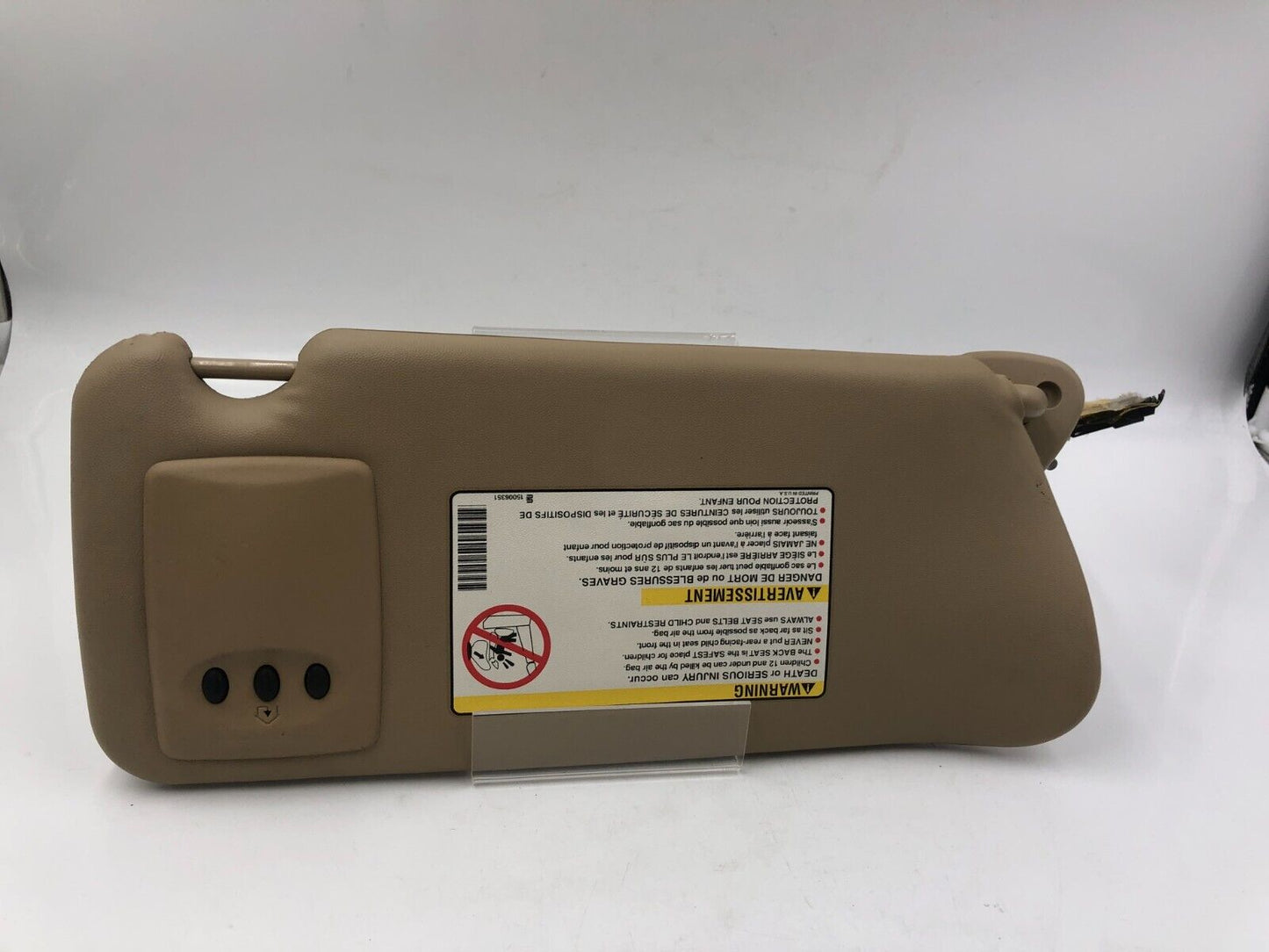 2004-2009 Cadillac SRX Driver Sun Visor Sunvisor Beige Illuminate OEM A01B70002