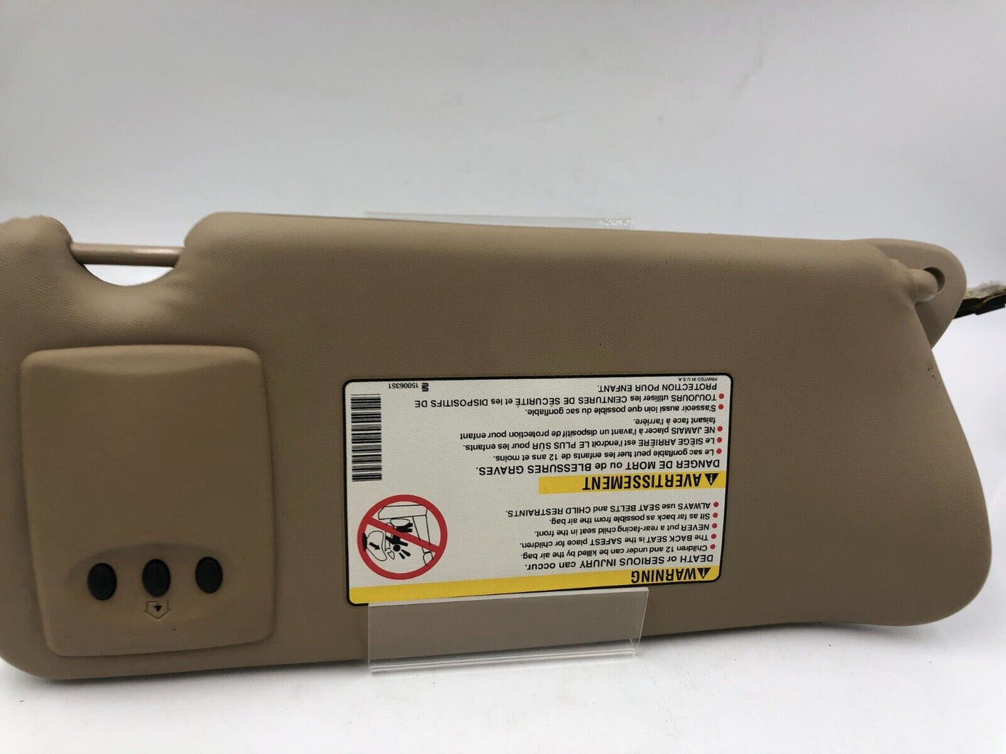 2004-2009 Cadillac SRX Driver Sun Visor Sunvisor Beige Illuminate OEM A01B70002