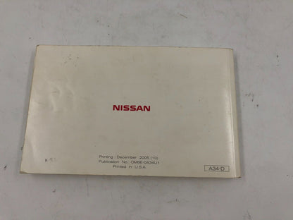 2006 Nissan Maxima Owners Manual Set with Case OEM B02B35005