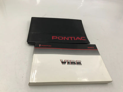 2003 Pontiac Vibe Owners Manual Set with Case OEM A01B61006