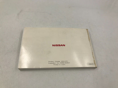 2005 Nissan Maxima Owners Manual Handbook with Case OEM A01B61007