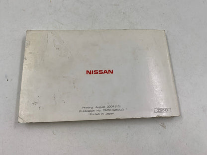 2005 Nissan Murano Owners Manual with Case OEM B01B68008