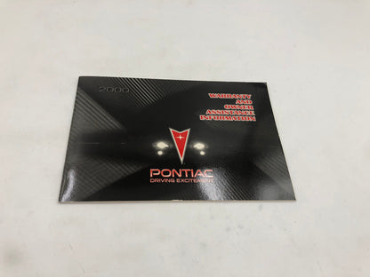 2000 Pontiac Bonneville Owners Manual Handbook OEM with Case B02B67008