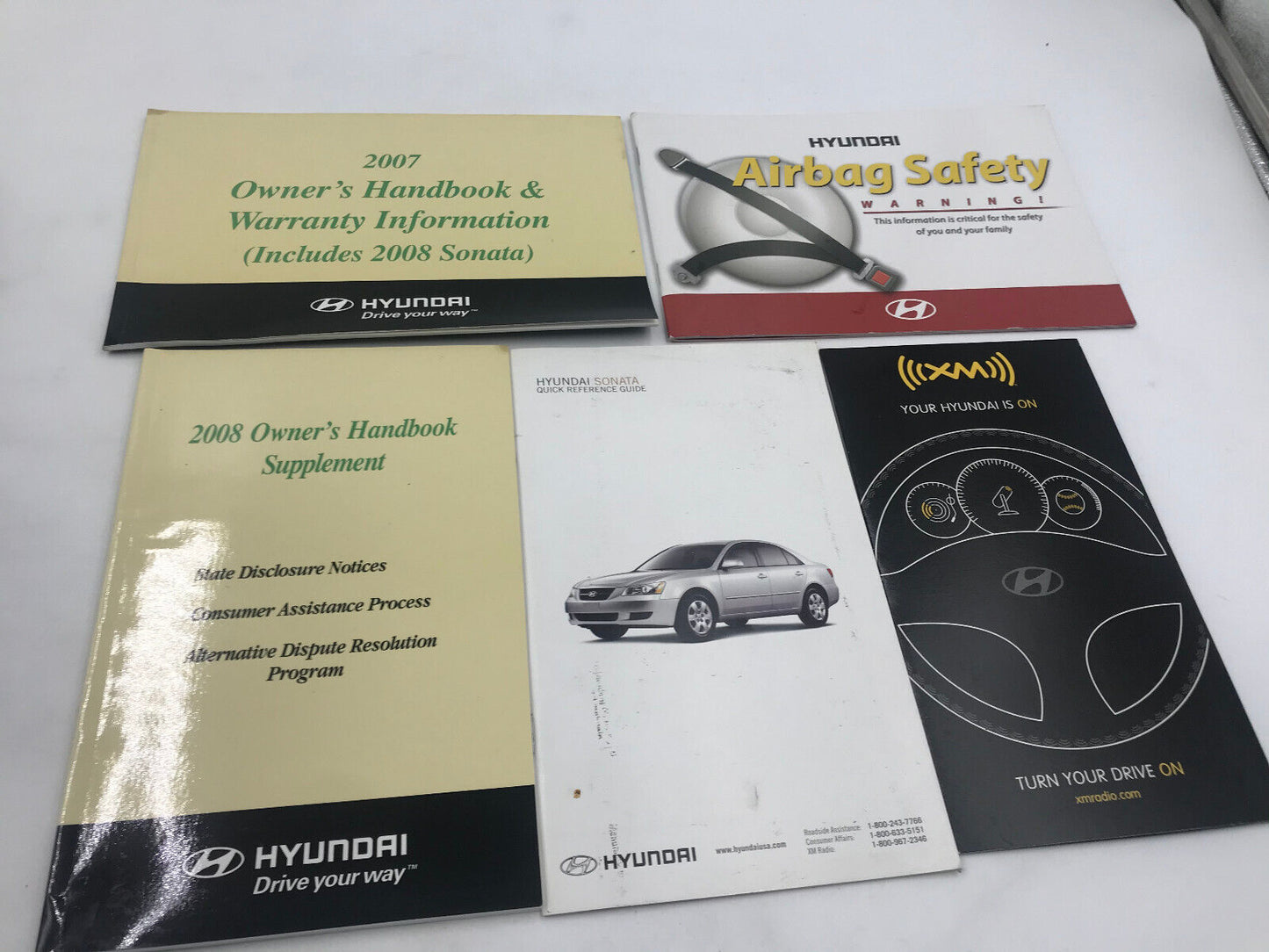 2008 Hyundai Sonata Owners Manual Case Set with Case OEM A03B63004