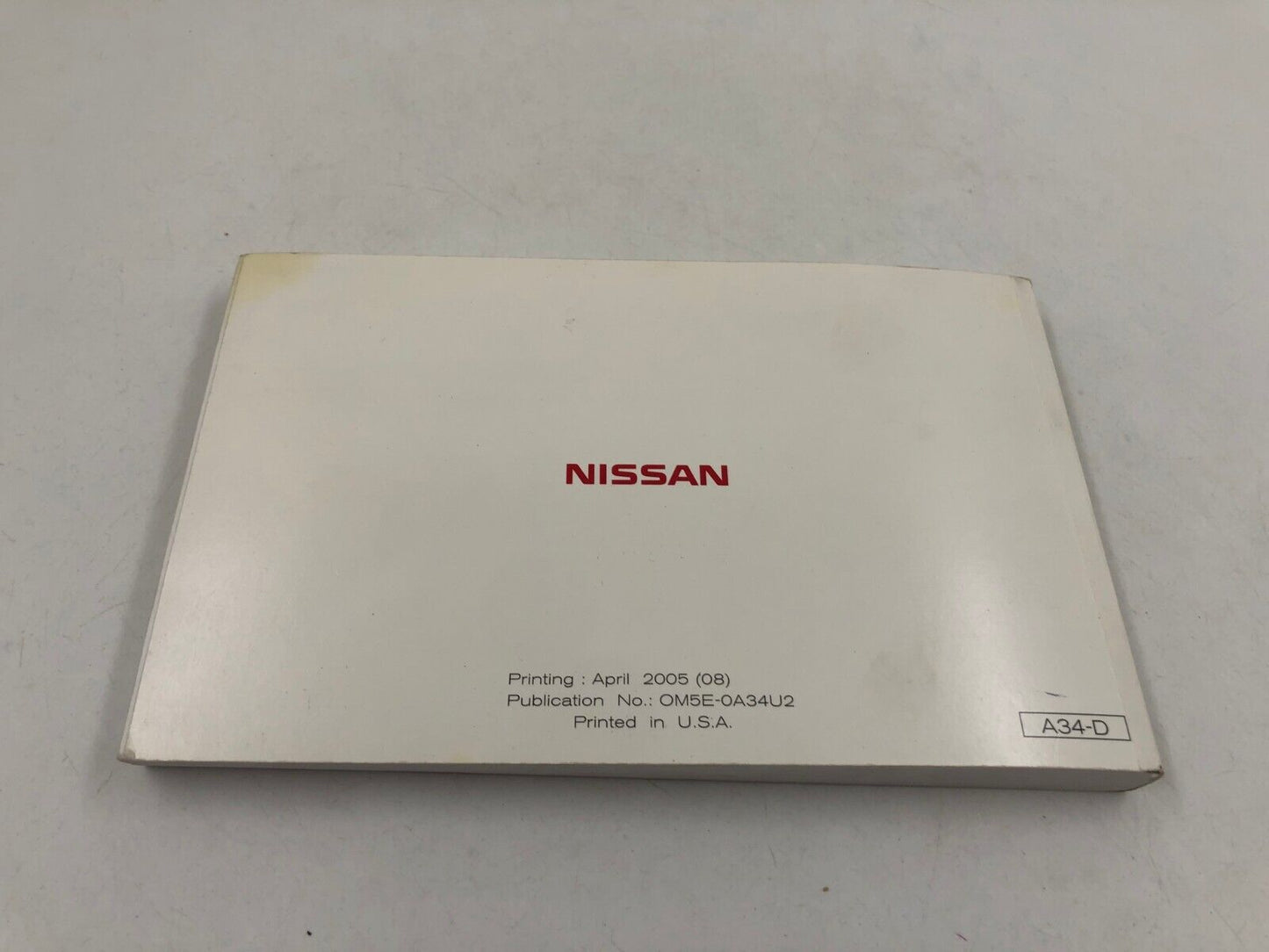 2005 Nissan Maxima Owners Manual Set with Case OEM B02B57004