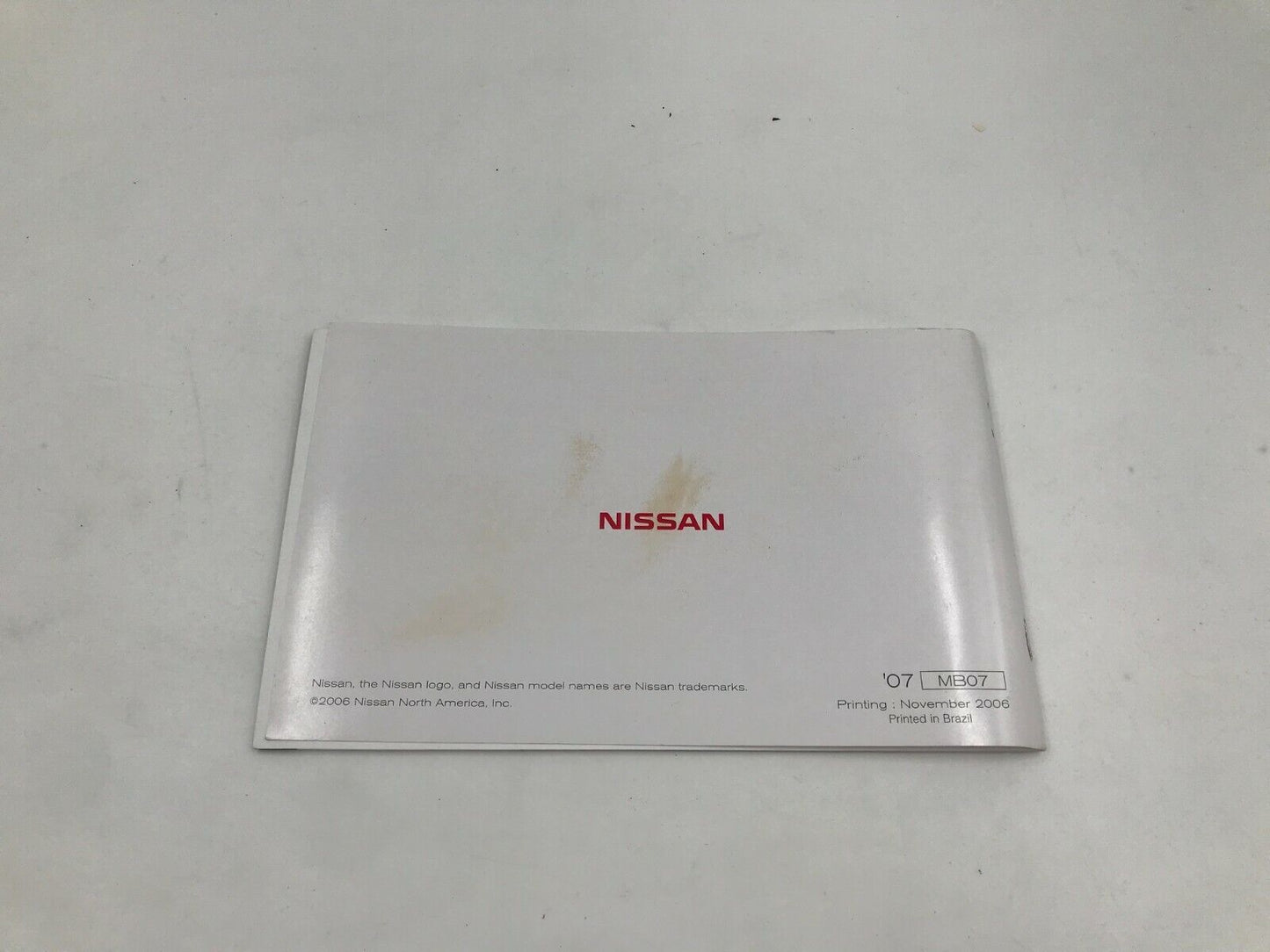 2007 Nissan Altima Owners Manual Set with Case OEM B01B51038