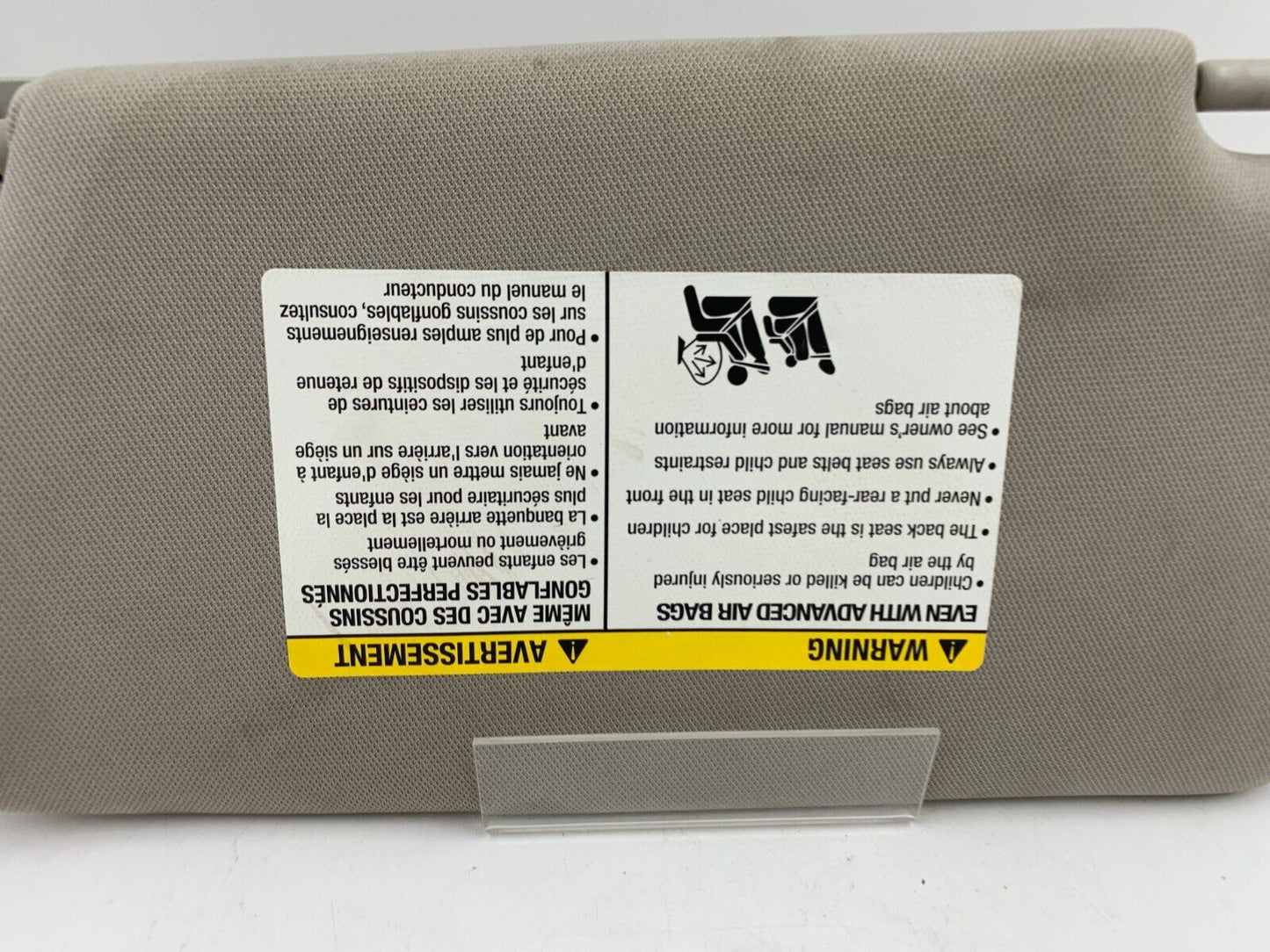 2013-2018 Nissan Altima Passenger Sun Visor Sunvisor Gray Illumination F03B21058