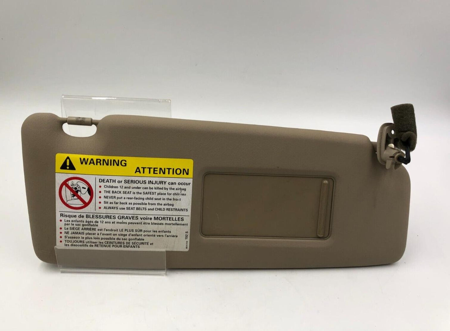 2003-2009 Audi A4 Passenger Sun Visor Sunvisor Tan OEM G01B05062