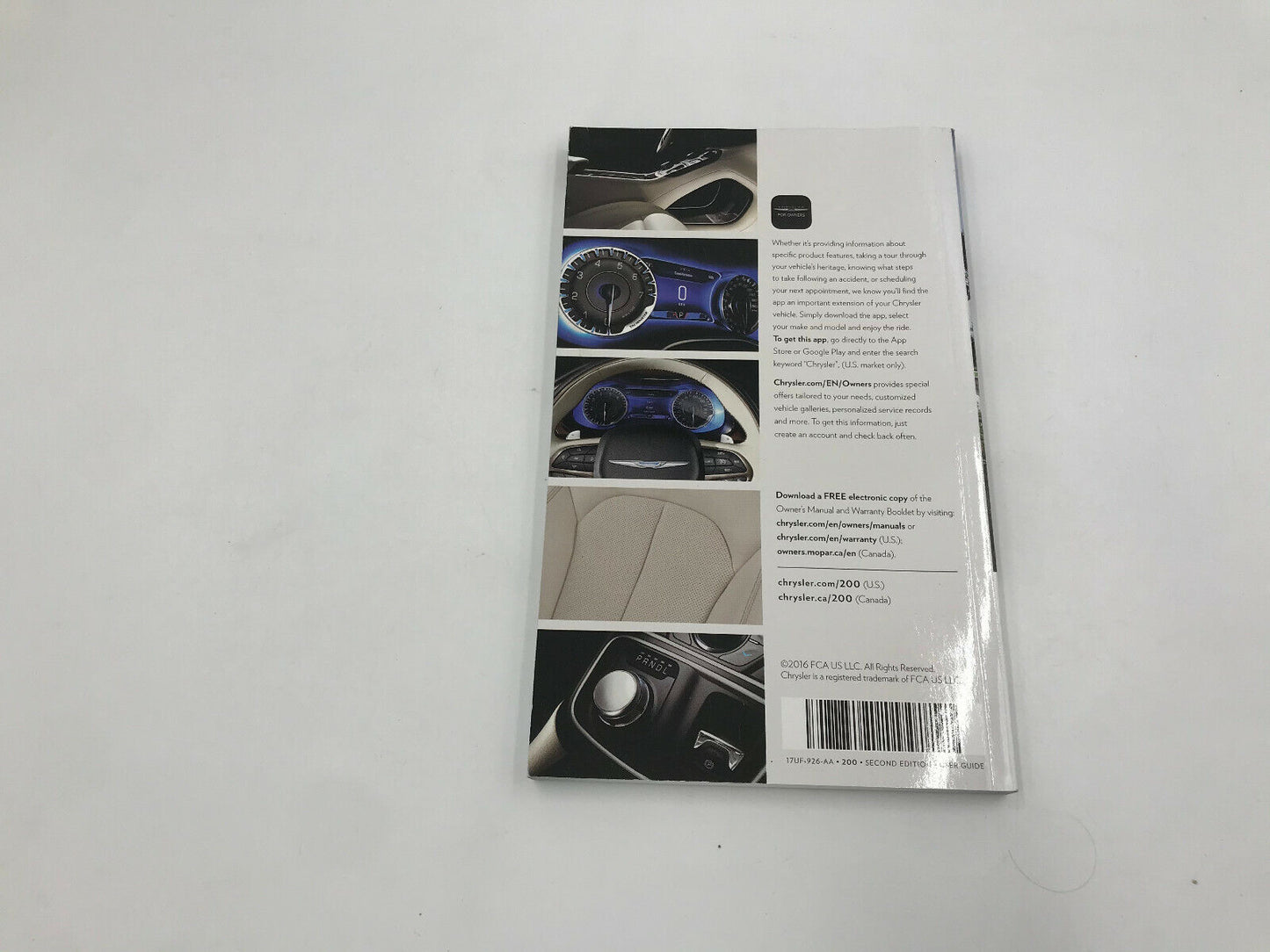 2017 Chrysler 200 Owners Manual with Case OEM C03B29042