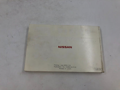 2005 Nissan Altima Owners Manual OEM B02B44058