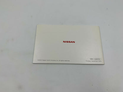 2005 Nissan Altima Owners Manual Set with Case OEM D03B46087