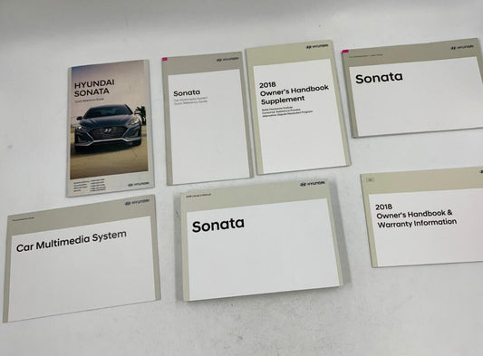 2018 Hyundai Sonata Owners Manual Set with Case OEM A03B43040