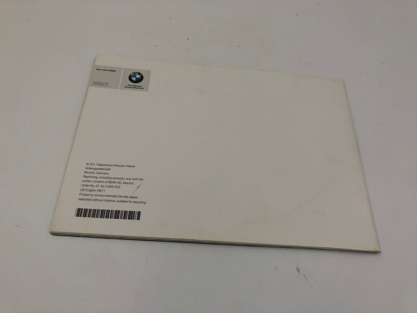 2012 BMW 5 Series Owners Manual Handbook Set with Case OEM C01B13032