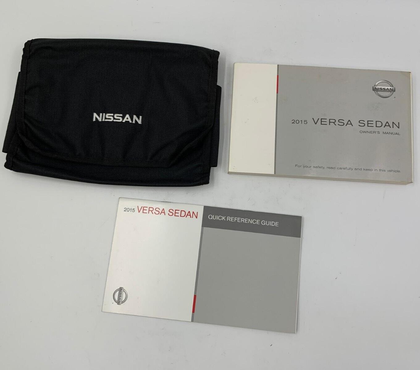 2015 Nissan Versa Sedan Owners Manual Set with Case OEM C02B52066