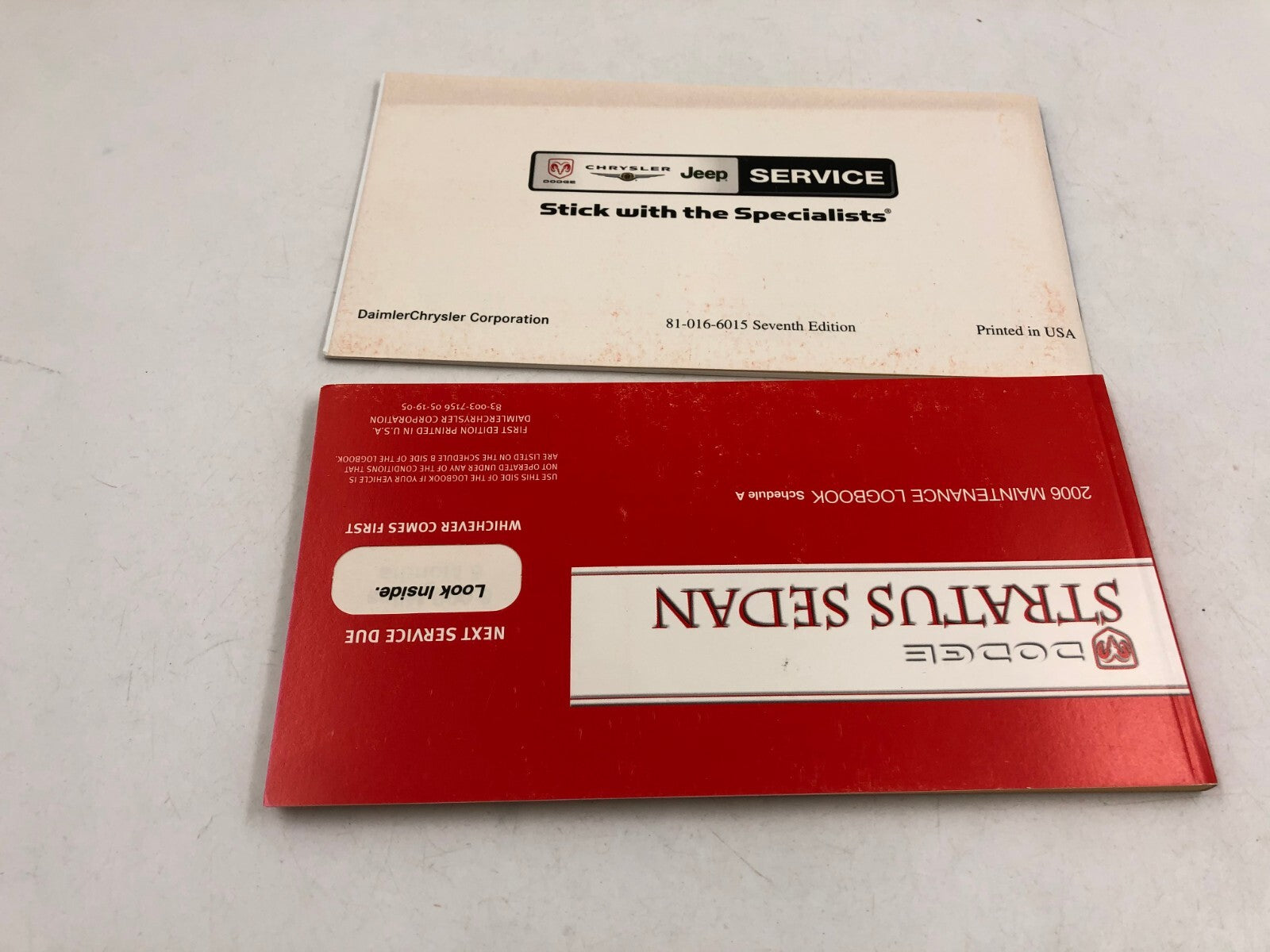 2006 Dodge Stratus Sedan Owners Manual Set with Case OEM C01B55050