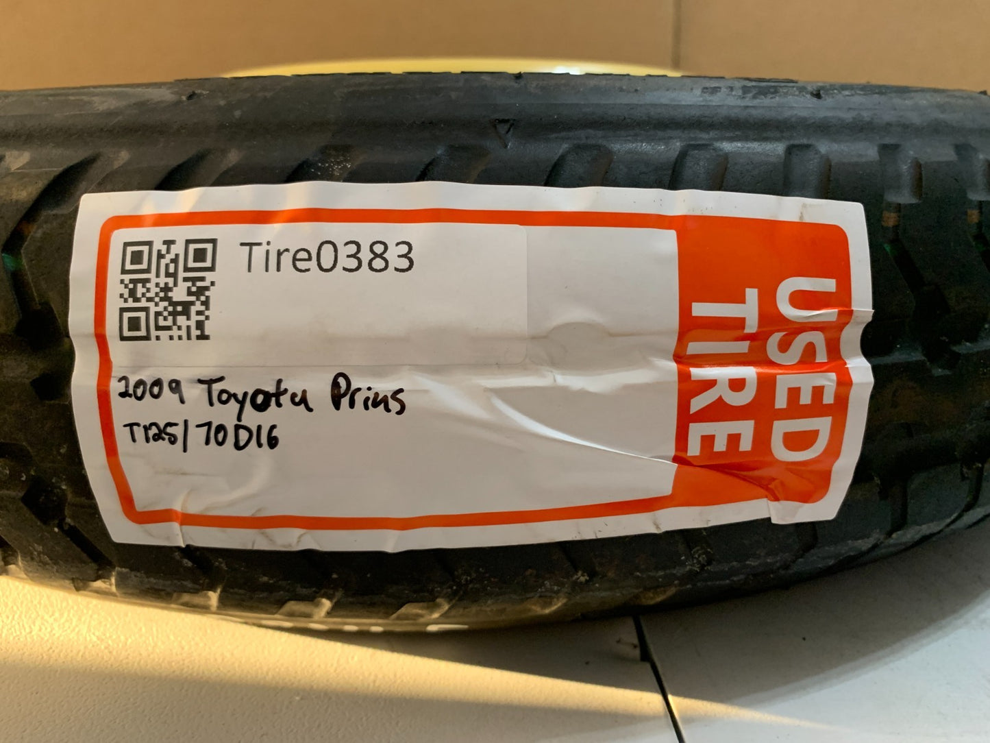 2004-2011 Toyota Prius 16" Spare Tire Compact Donut T125/70D16
