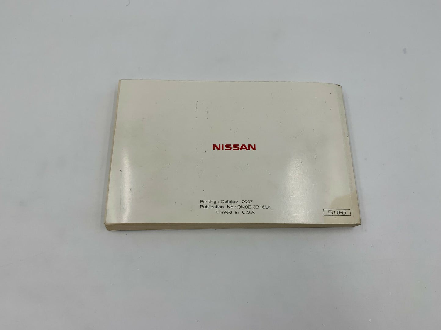 2008 Nissan Sentra Owners Manual Set with Case OEM D02B61006