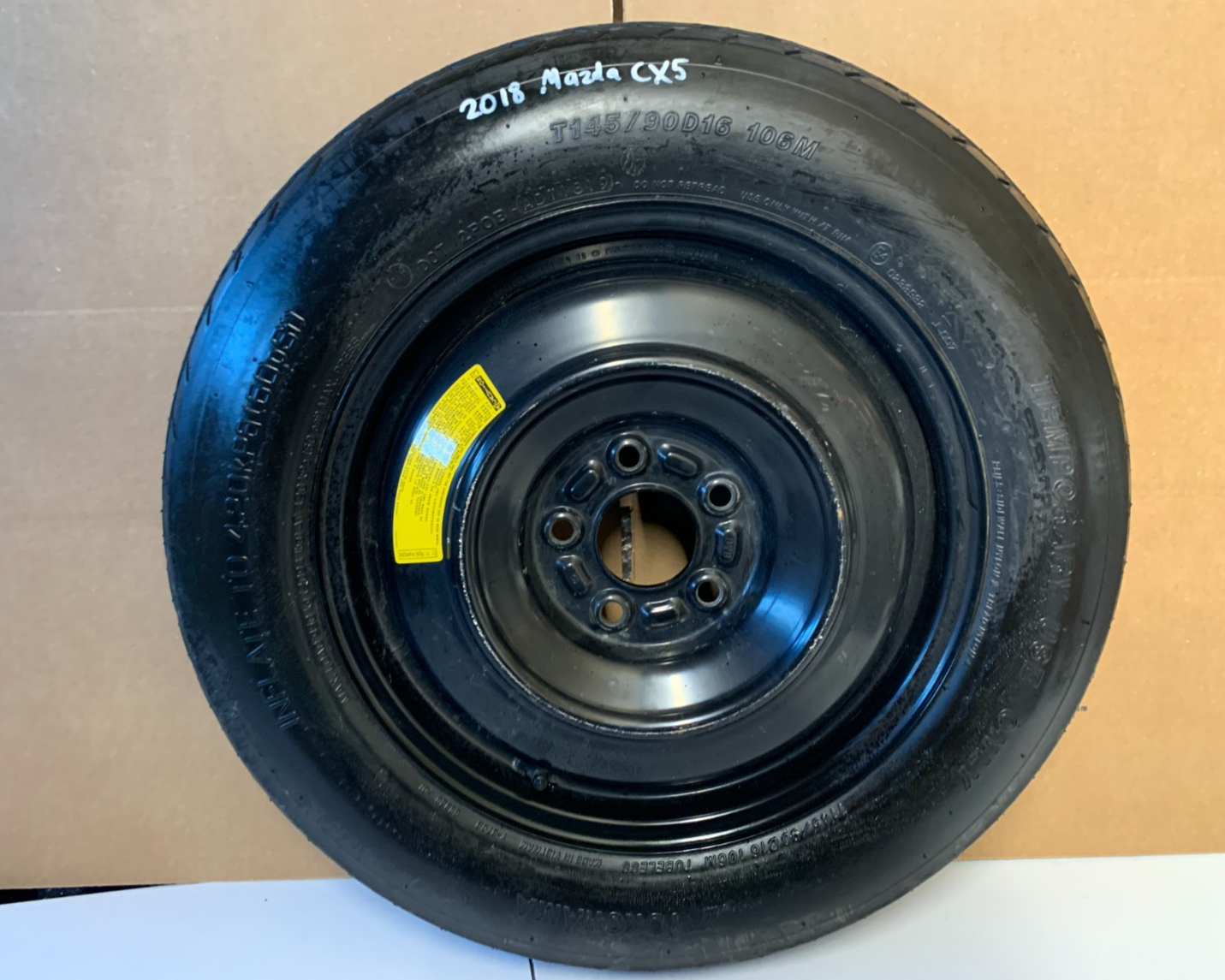 2018-2023 Mazda CX5 CX-5 16" Spare Tire Wheel Compact Donut T145/90D16