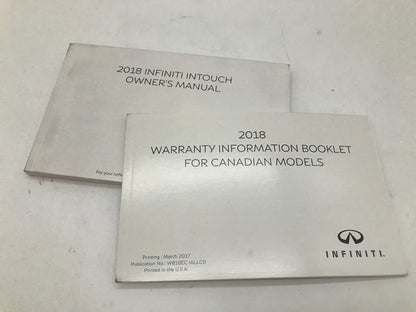 2018 Infiniti QX60 QX 60 Owners Manual Set with Case OEM E02B21021